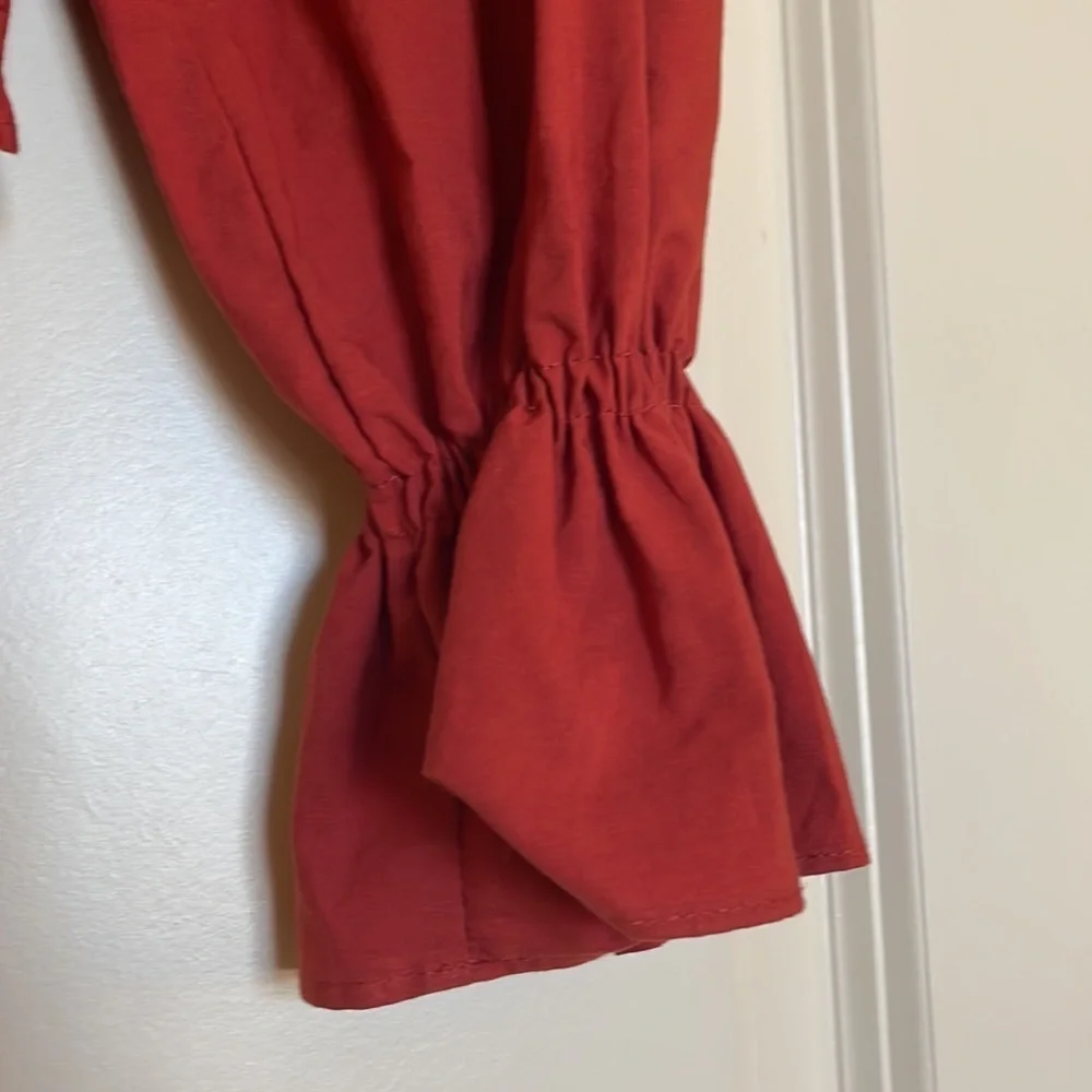 ZARA Ruffled Poplin Cropped Top - Picture 7 of 11